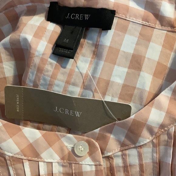 NWT J. Crew Tie Sleeve Pintuck Gingham Top - Picture 11 of 11